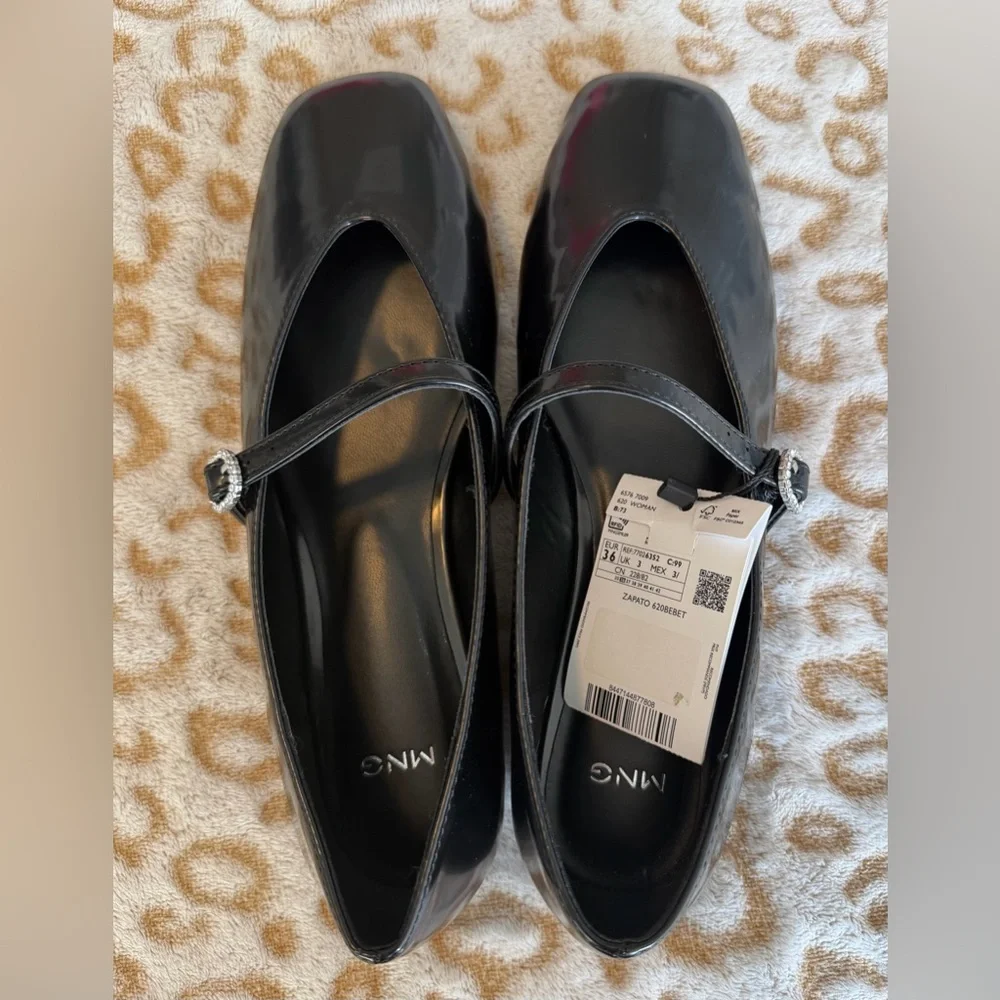 NWT Mango MNG Black Mary Jane Flats Ballerinas
With Strap Size: 36 (6) - Picture 11 of 12